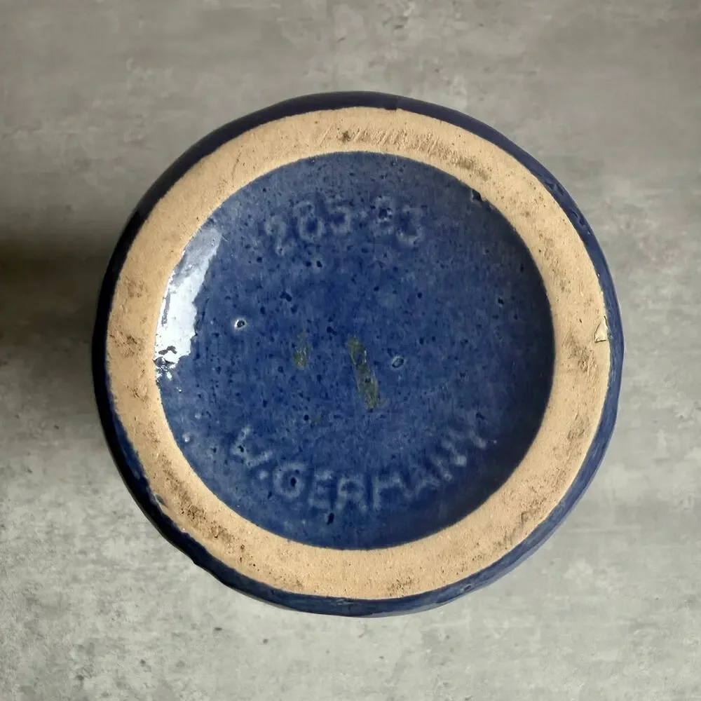 Scheurich 285-23 Amsterdam Blue Ceramic Onion Vase MCM Fat Lava West Germany 70s